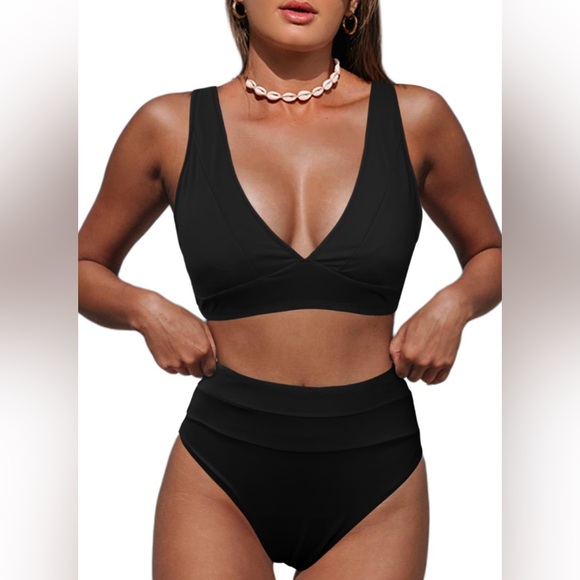 Other - Black two piece swimsuit. High wasted